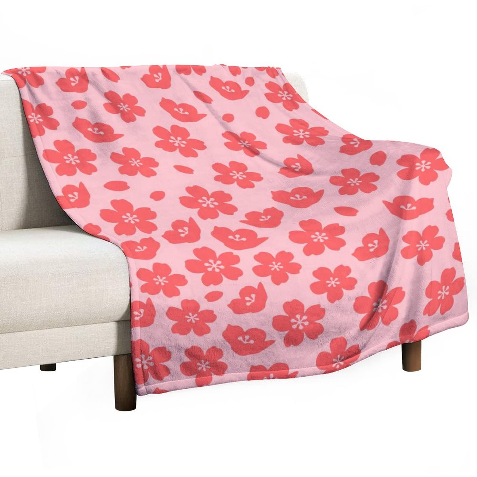 Soft Flannel Red Cherry Throw Blanket - Lightweight Cozy Plush Blanket for Bed, Sofa & Living Room - Perfect for Home Decor, Winter Warmth & Gift Giving