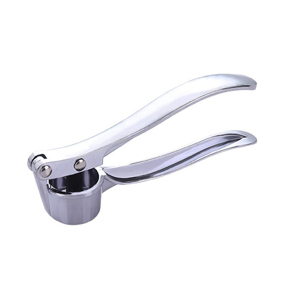 Stainless Steel Manual Garlic Press - Heavy Duty Garlic Crusher & Mincer with Walnut Clip, Fish Scale Scraper & Bottle Opener - Perfect for Kitchen, Camping & Outdoor Cooking