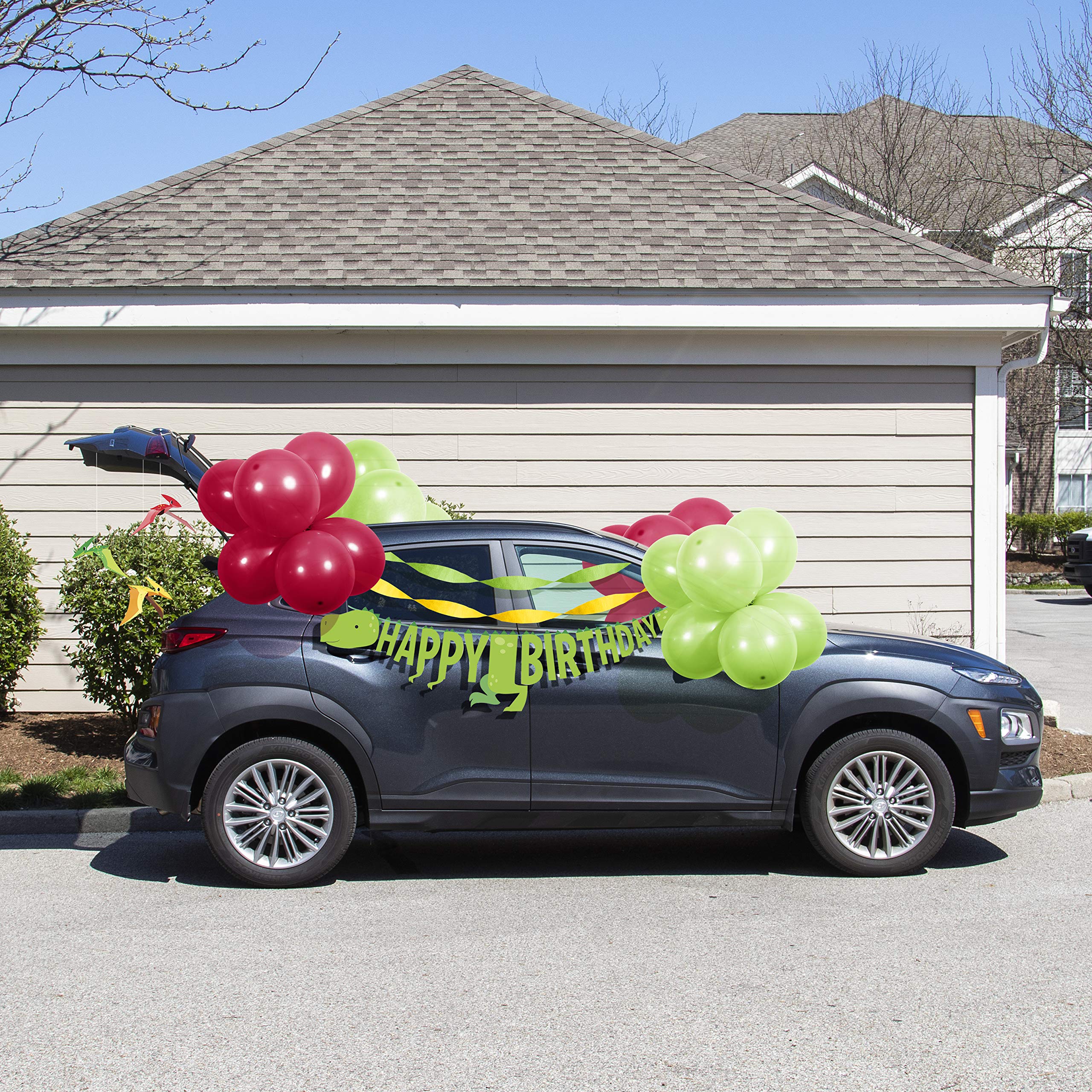 Dinosaur Birthday Parade Car Decorations Kit - 12pcs Dino Party Decor for Kids Birthday, Baby Shower & Themed Events - Perfect for Car Windows, Bumpers & Birthday Parades