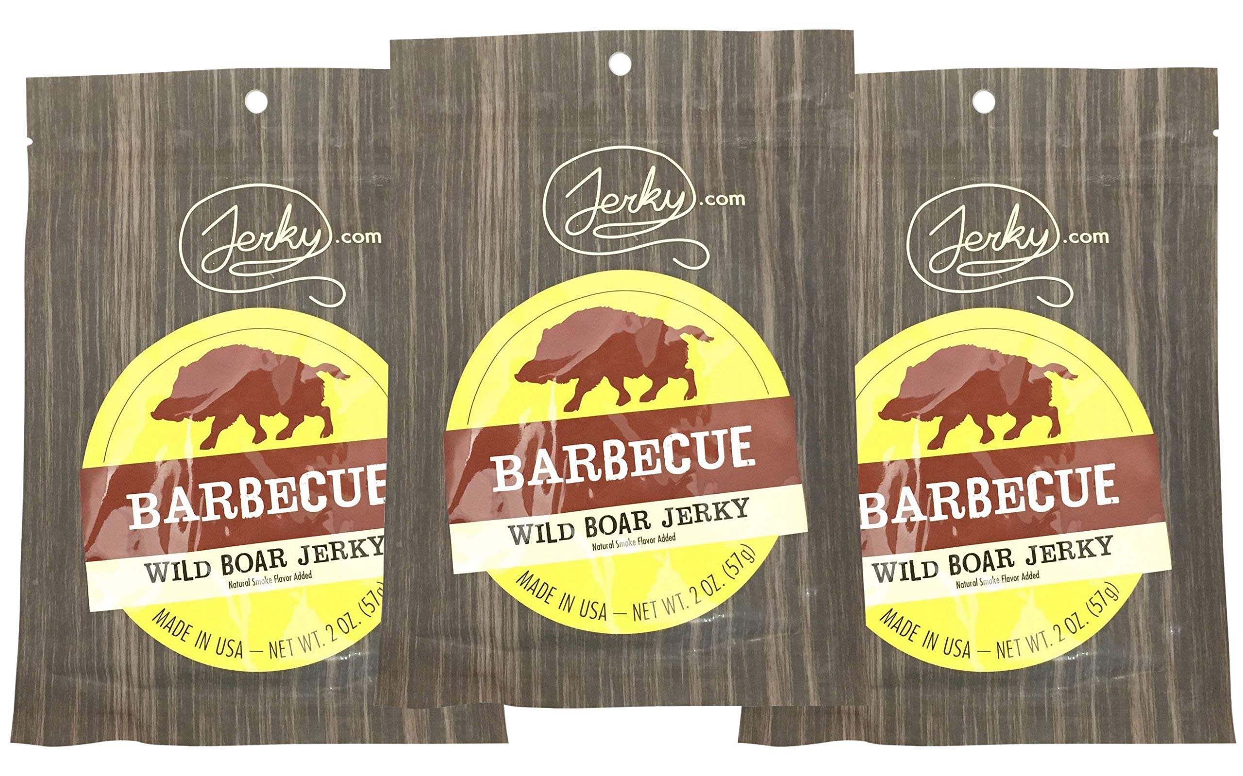Premium Wild Boar Jerky - All Natural High Protein BBQ Meat Snack, No Preservatives - Healthy Exotic Game Snacks for Adults - 1.75oz (3 Pack) - Perfect for Camping, Hiking & Outdoor Adventures