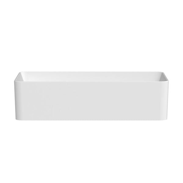 ADP Lisa 470 x 235mm Modern Above Counter Bathroom Basin in Matte White - Perfect for Contemporary Vanities and Powder Rooms