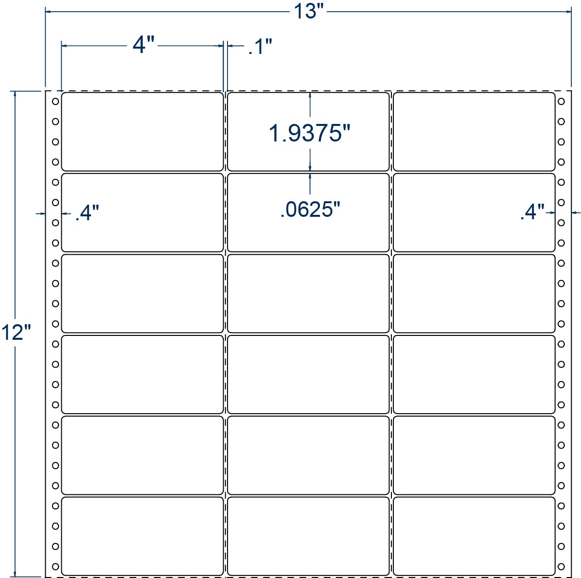 Compulabel Pinfeed Labels Fanfold Permanent Adhesive - 4