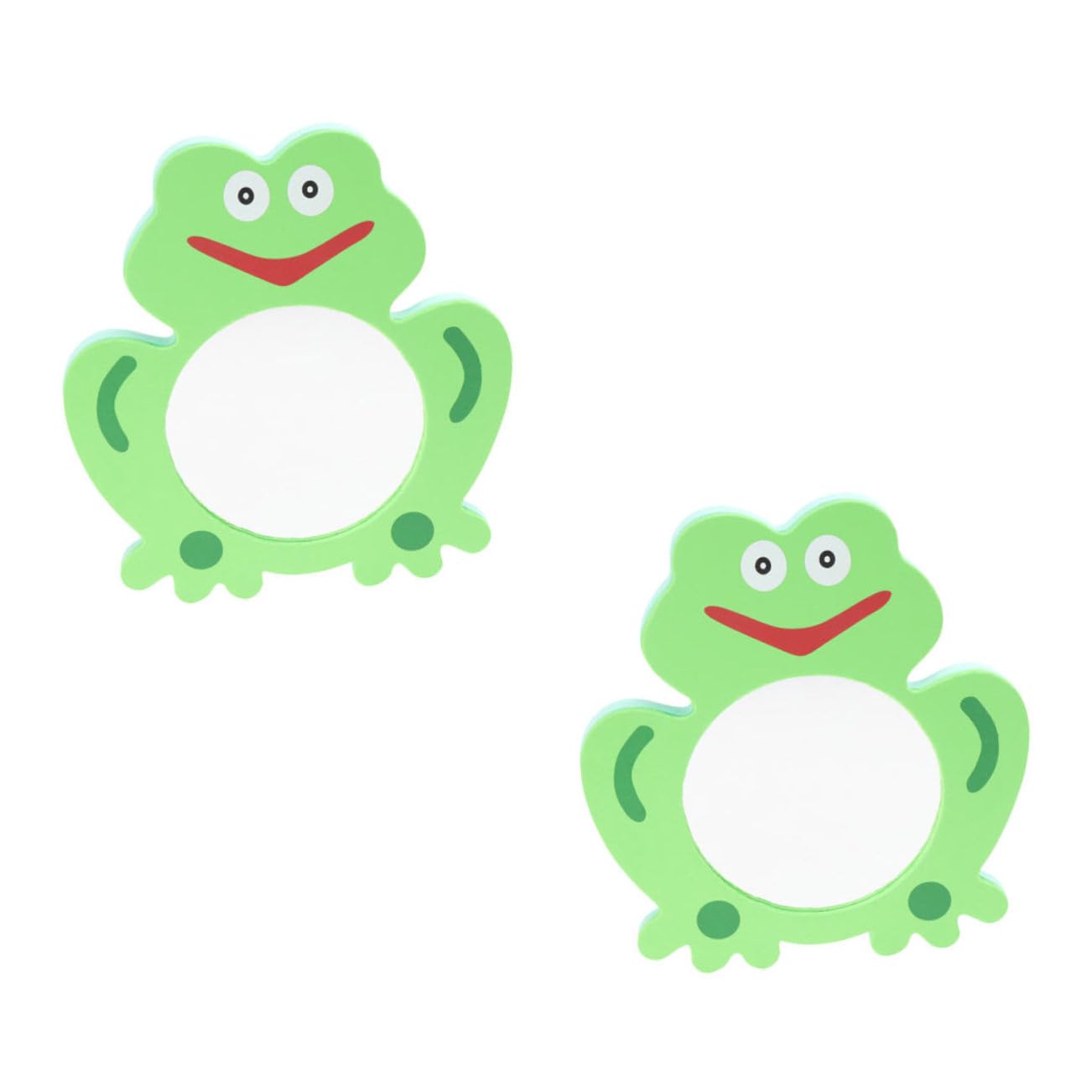 2pcs Frog Bath Mirror Toys - Safe & Fun Bathtub Toys for Babies & Toddlers, Waterproof EVA Foam, Tummy Time & Sensory Play, Green