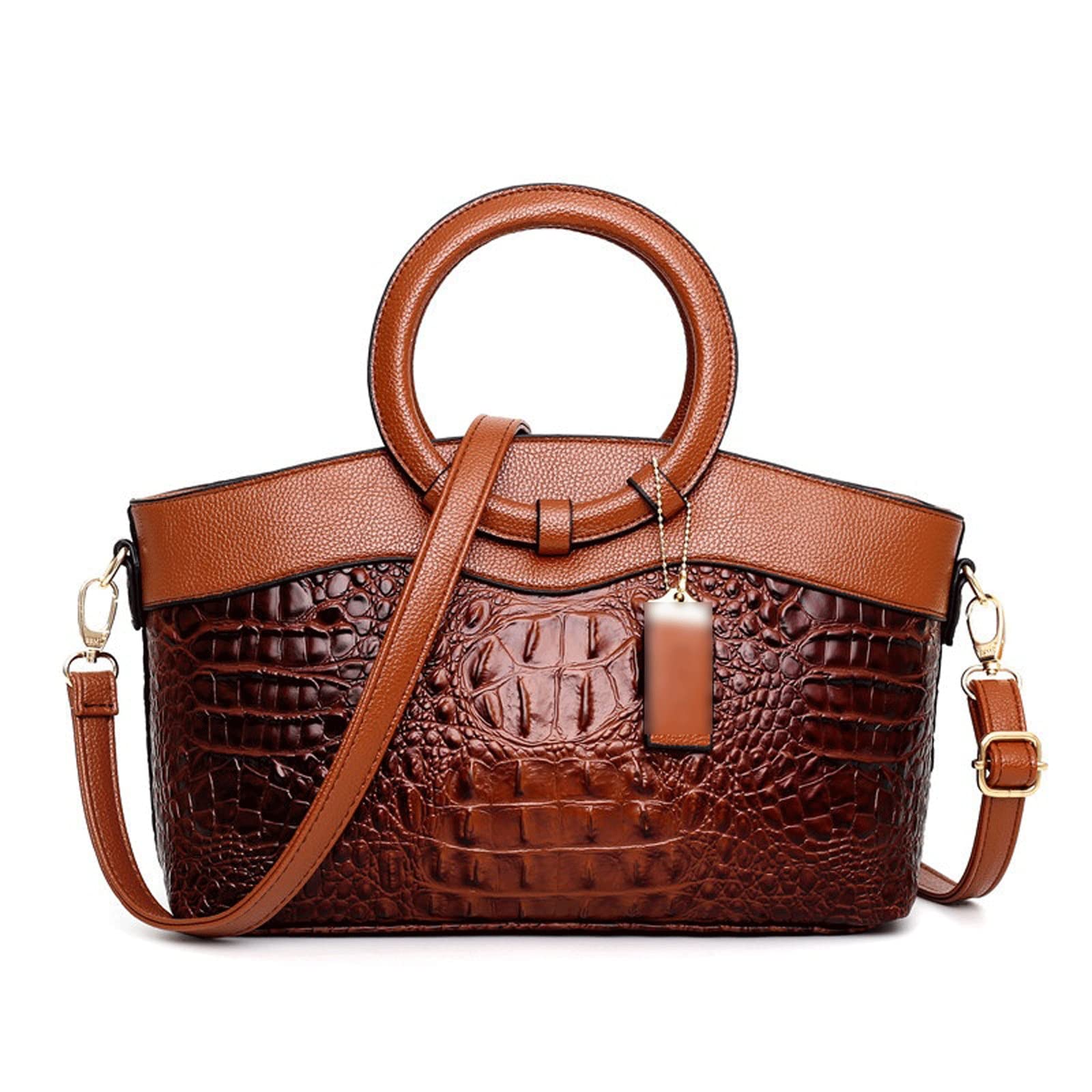 NHBT Women's Luxury Designer Sling Bag - Genuine Crocodile Leather Shoulder Bag Retro Messenger Purse for Ladies | Perfect for Work, Travel & Everyday Use