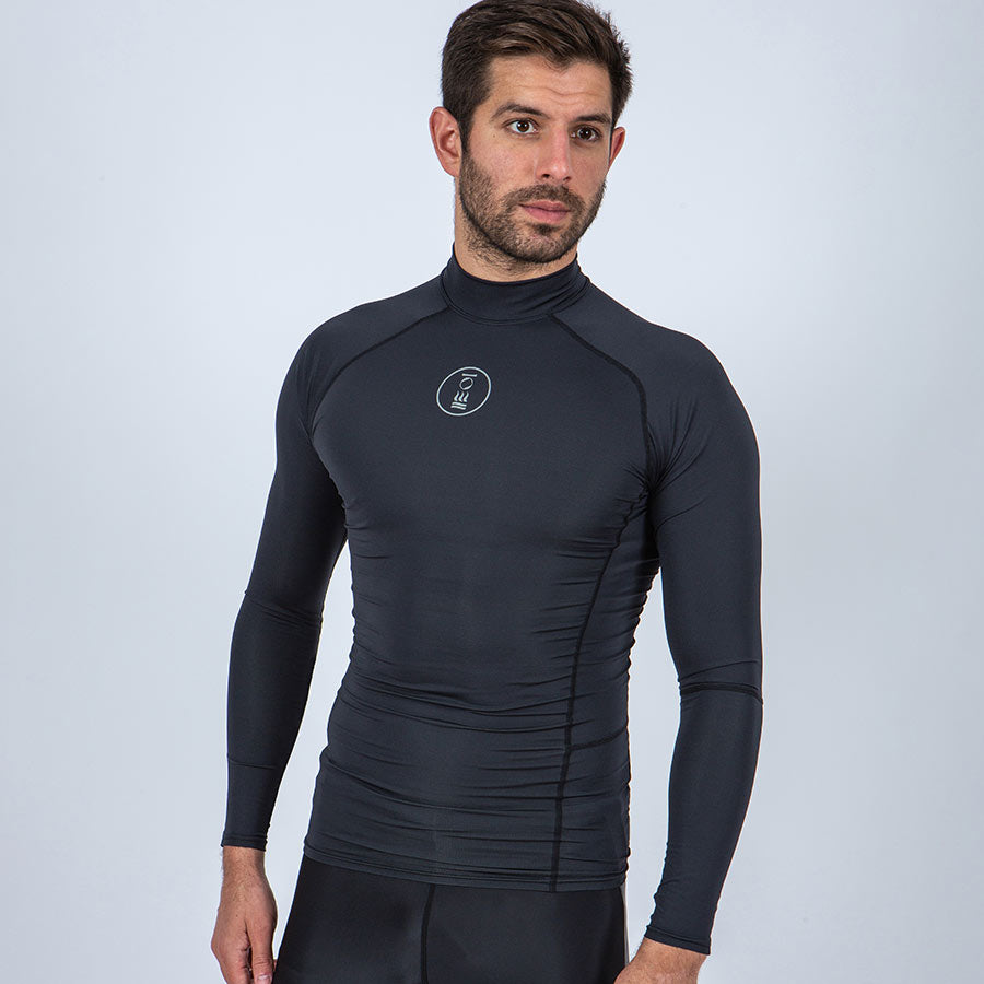 Fourth Element Men's Hydroskin Long Sleeve Wetsuit Top - Black, X-Large Size for Scuba Diving, Surfing & Water Sports