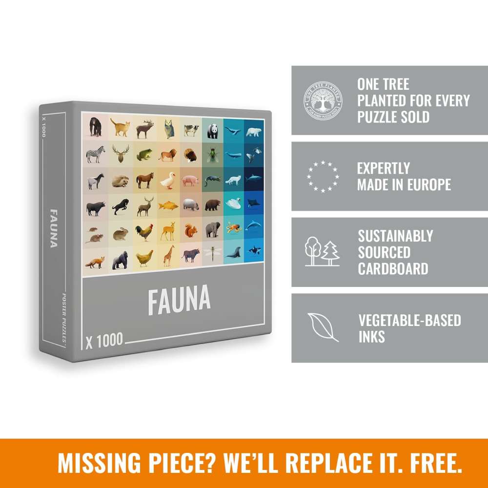 Fauna 1000 Piece Jigsaw Puzzle - Challenging Animal-Themed Puzzle for Adults & Families | Perfect for Game Nights, Stress Relief & Home Decor