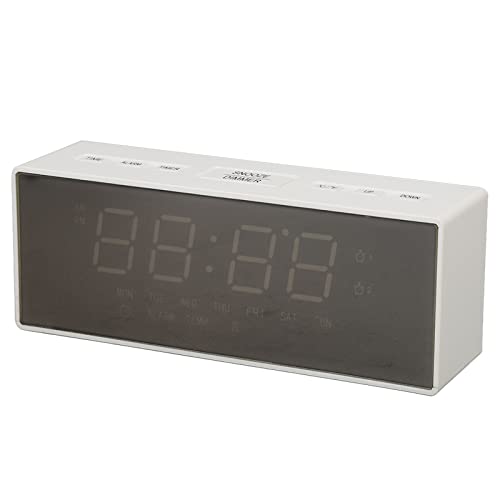Digital Alarm Clock with LED Mirror Display - Multifunctional Electronic Clock for Living Room, Office, Bedroom & Elderly | Modern Home Decor & Desk Accessory (Perfect for Nightstands, Workstations & Gift Giving)