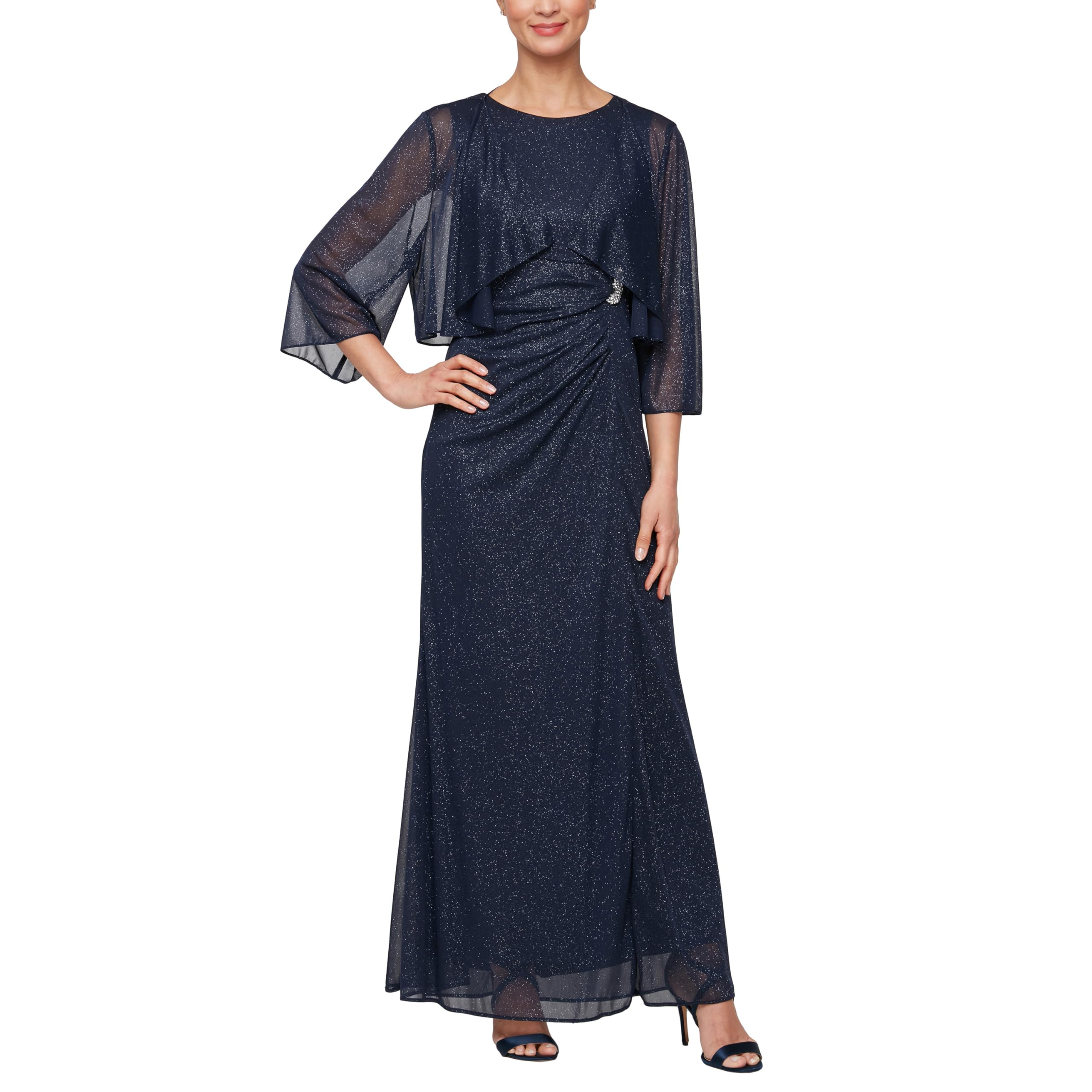Elegant Plus Size Women's Long Sleeveless Gown with Bolero Jacket - Mother of The Bride Dress for Weddings & Formal Occasions