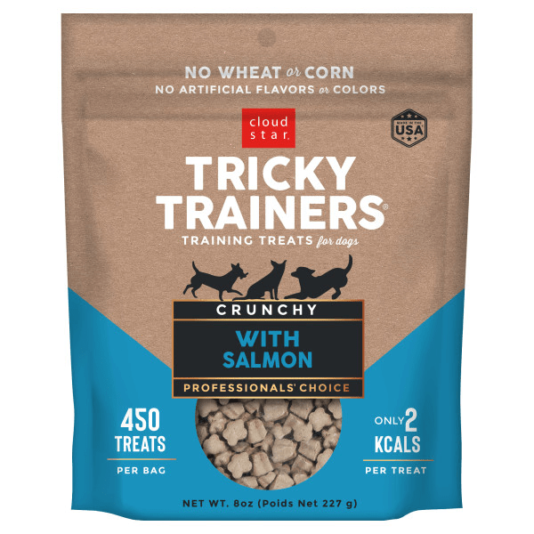 Cloud Star Tricky Trainers Crunchy Dog Treats with Salmon - Healthy Training Snacks for Small & Large Dogs - Perfect for Obedience Training & Positive Reinforcement