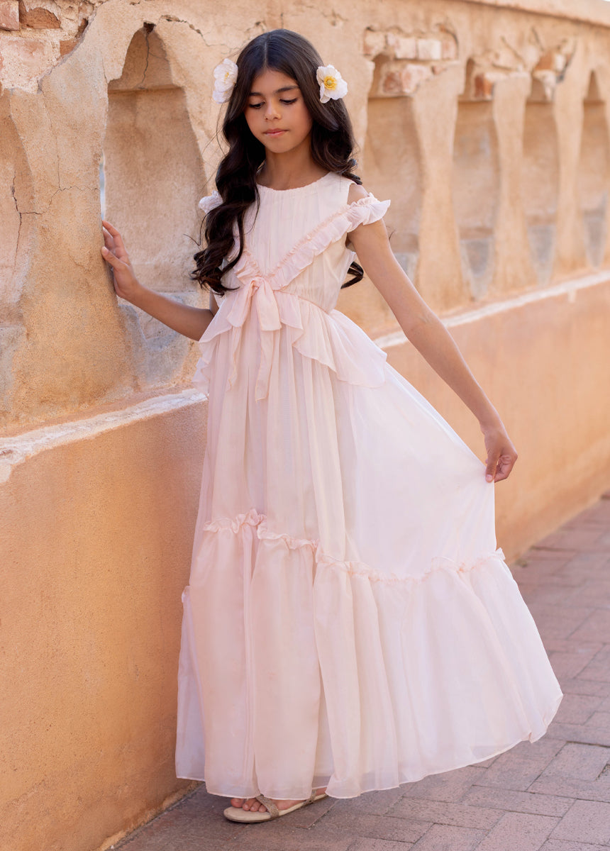 Emmy Cream Dress - Elegant Women's Formal Gown for Weddings, Parties & Special Occasions