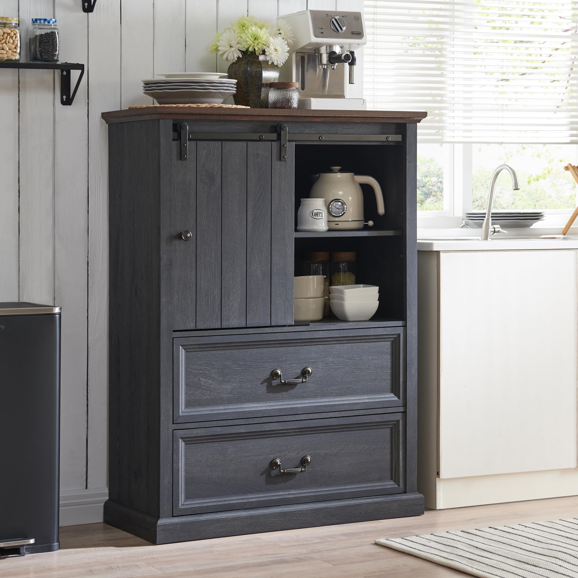 Rustic Farmhouse Buffet Cabinet with Storage - 47