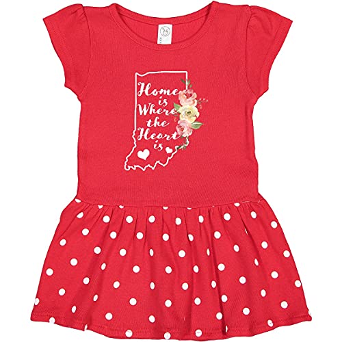 Inktastic Indiana Home is Where The Heart is Watercolor Toddler Dress - Cute Baby Girl Outfit for Family Photos, Holidays & Special Occasions