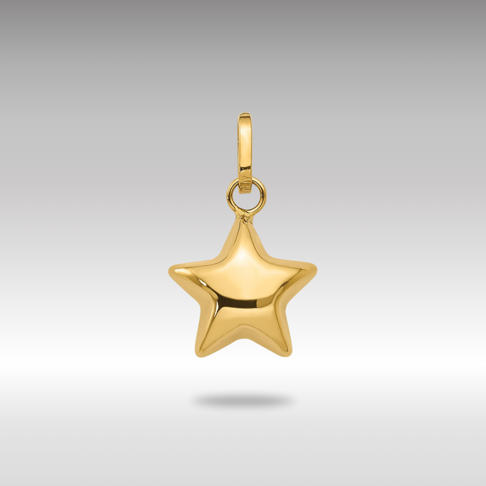 3D Gold Puffed Star Charm Pendant - Model XCH156 for Jewelry Making, DIY Crafts & Gift Giving