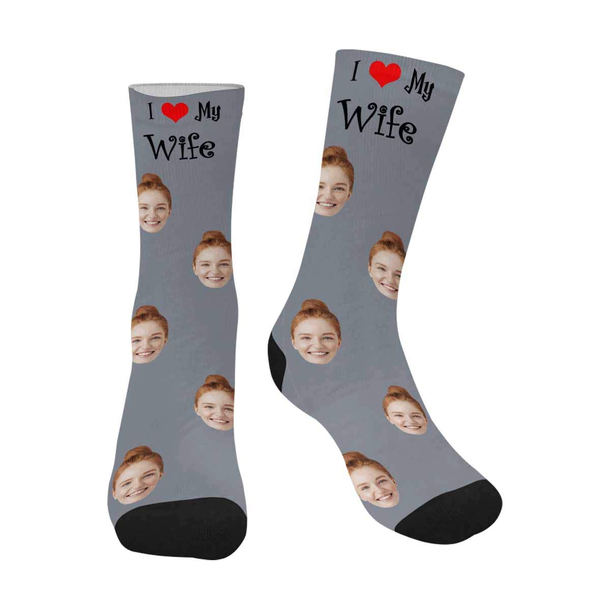 Custom Face Socks for Men - Personalized Couple Socks with Photo - Valentine's Day Gift for Husband - Funny Novelty Socks for Anniversary, Wedding & Romantic Occasions