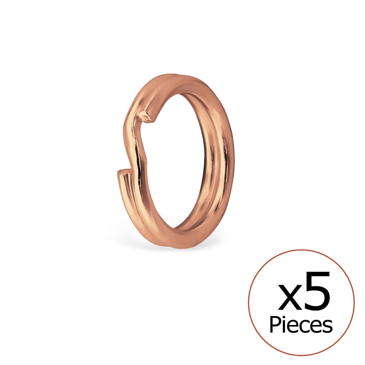 5-Pack Rose Gold Split Rings for Jewelry Making, Keychains & DIY Crafts - Durable Metal Connectors for Charms, Pendants & Accessories