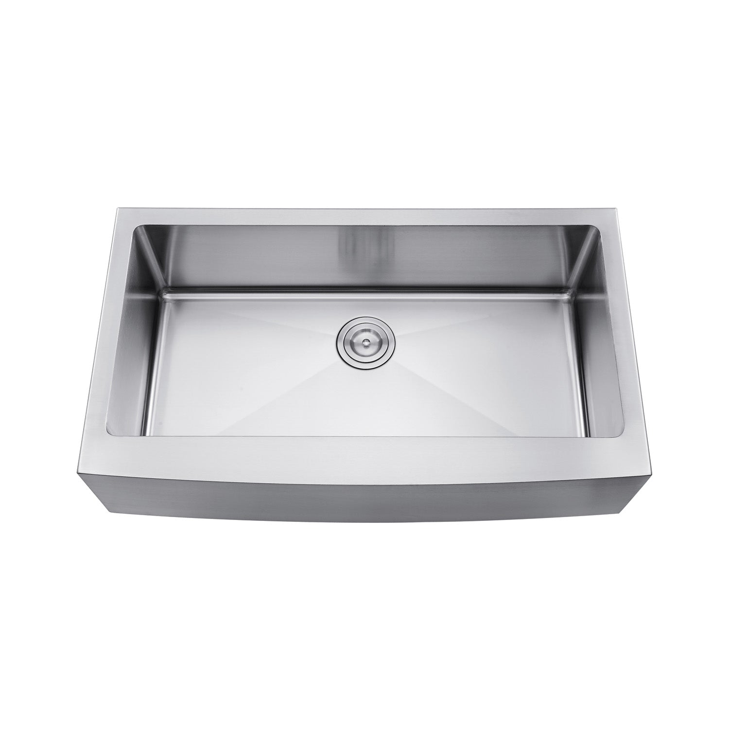 DAX Farmhouse Single Bowl Kitchen Sink - 18 Gauge Brushed Stainless Steel, 36 x 21 x 10 Inches (DAX 3621R10) | Perfect for Modern Farmhouse, Rustic & Country Style Kitchens