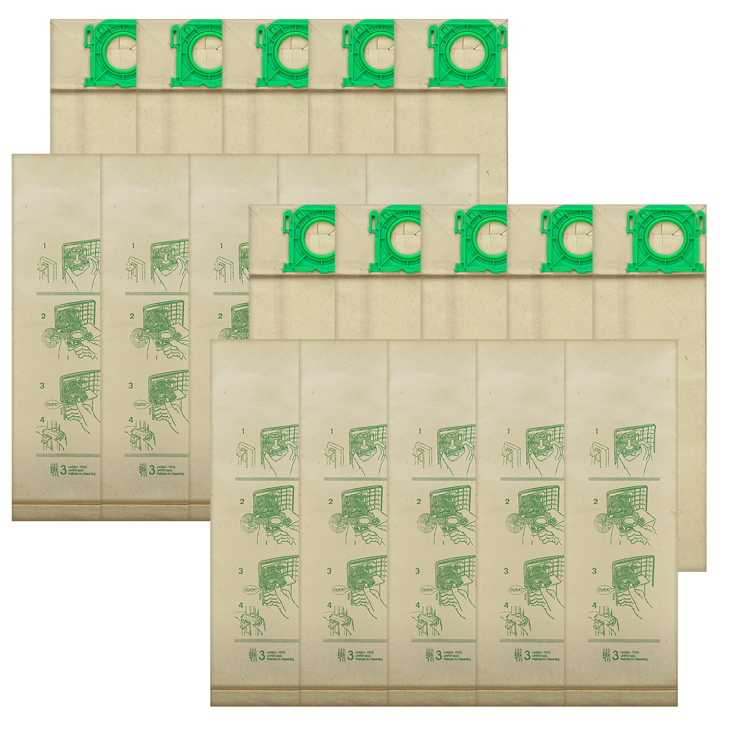 HASMX 20-Pack Replacement Vacuum Bags for Windsor Sensor S12 Vacuum Cleaner - Compatible with Part Numbers 5300, 5300REP, 86000500 - Ideal for Home Cleaning, Office Maintenance & Pet Hair Removal