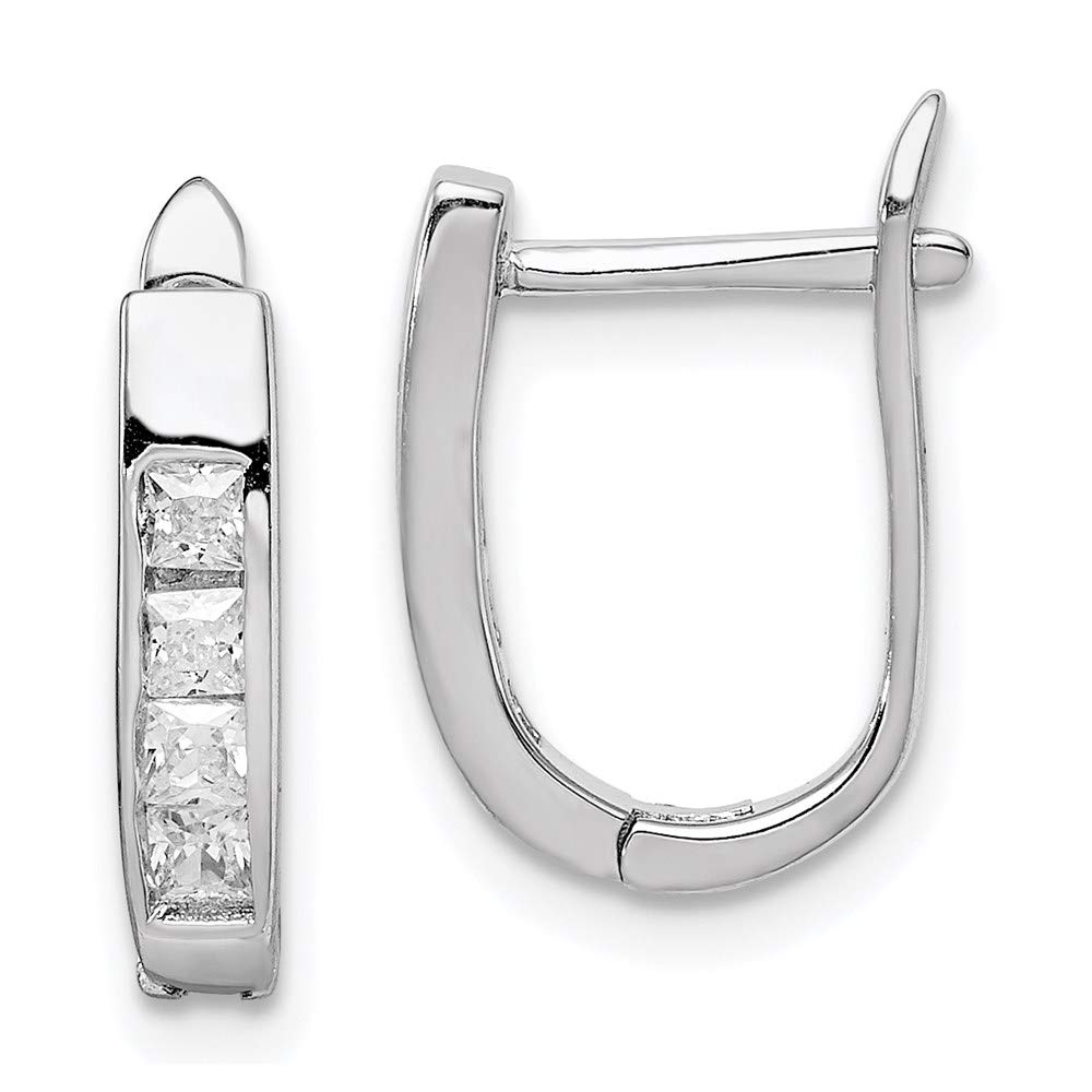Sterling Silver Cubic Zirconia Hinged Hoop Earrings for Women - Elegant & Hypoallergenic Jewelry for Parties, Weddings & Everyday Wear