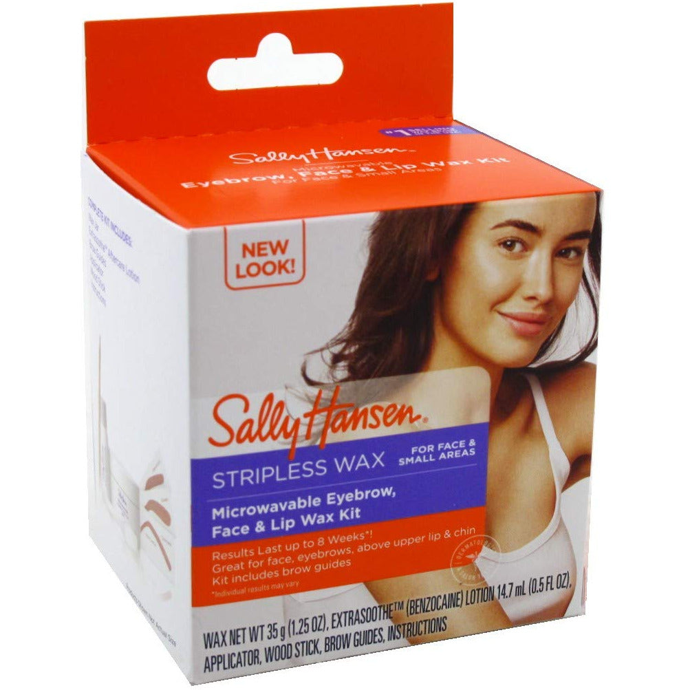 Sally Hansen Hair Removal Wax Strips - No Residue, Painless & Easy to Use for Smooth Skin at Home | Perfect for Legs, Arms, Bikini & Face