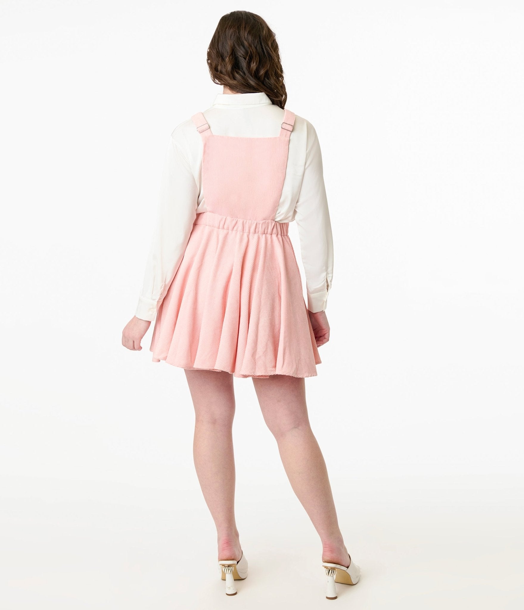 Miss Candyholic Pink Frog Corduroy Pinafore Dress for Women - Cute Kawaii Aesthetic Jumper Dress for Casual Wear, Photoshoots & Anime Cosplay