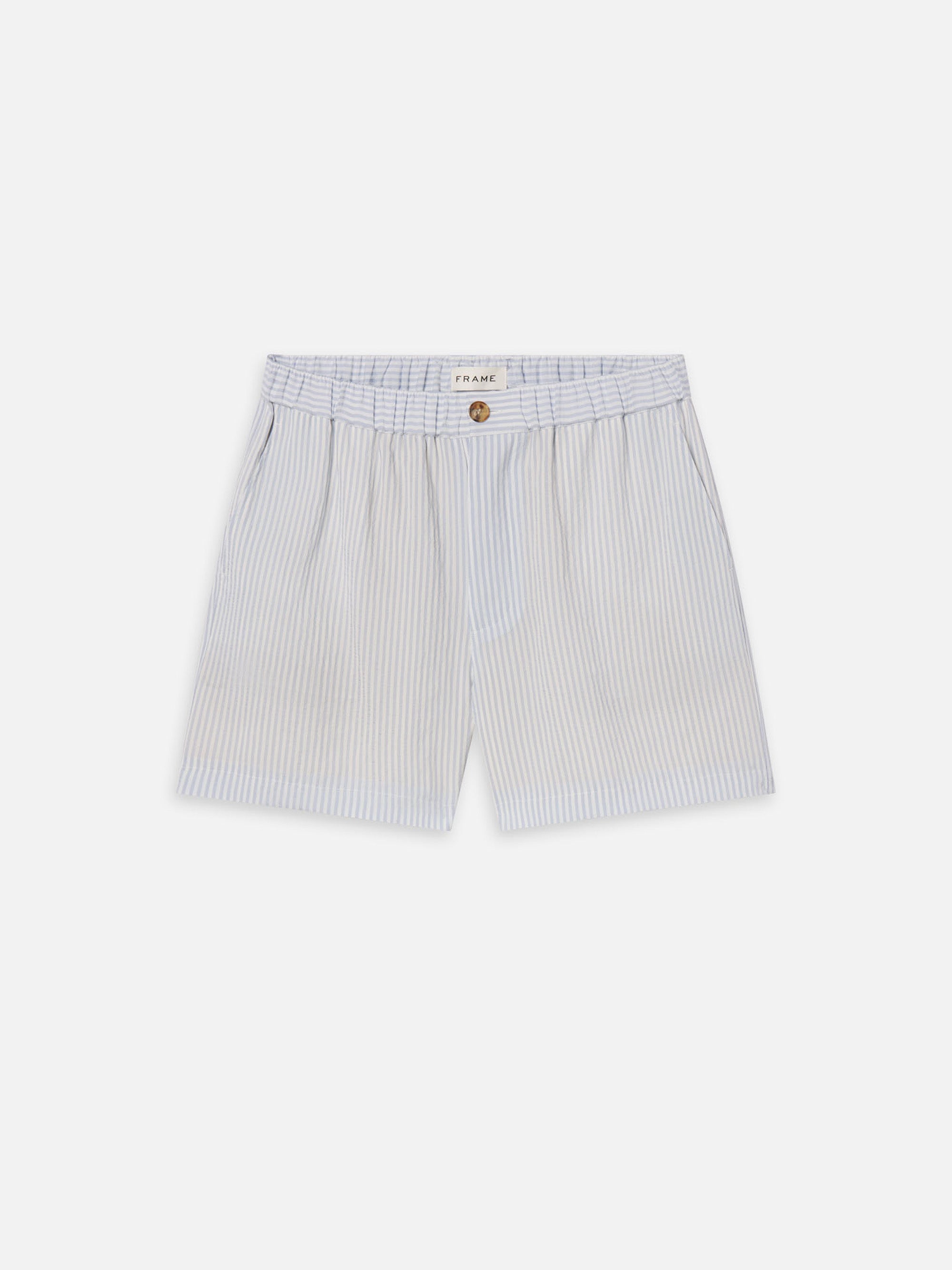 Blue Striped Shorts for Men - Comfortable Casual Summer Shorts with Side Pockets | Perfect for Beach, Gym, and Outdoor Activities