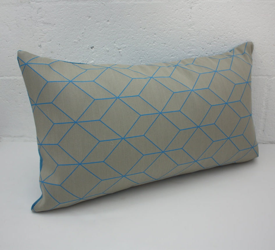 Maharam Bright Cube Aqua Pillow - Modern Decorative Throw Pillow for Sofa, Bed & Lounge - Perfect for Living Room, Bedroom & Office Decor