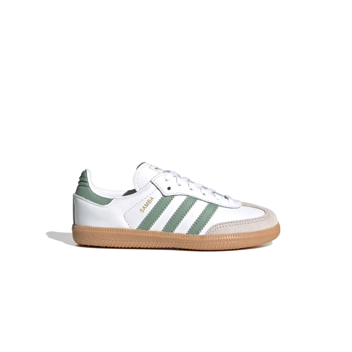 Kids Samba OG Sneakers - Cloud White Silver Green - Comfortable Lightweight Running Shoes for Boys & Girls - Perfect for School, Sports & Everyday Wear