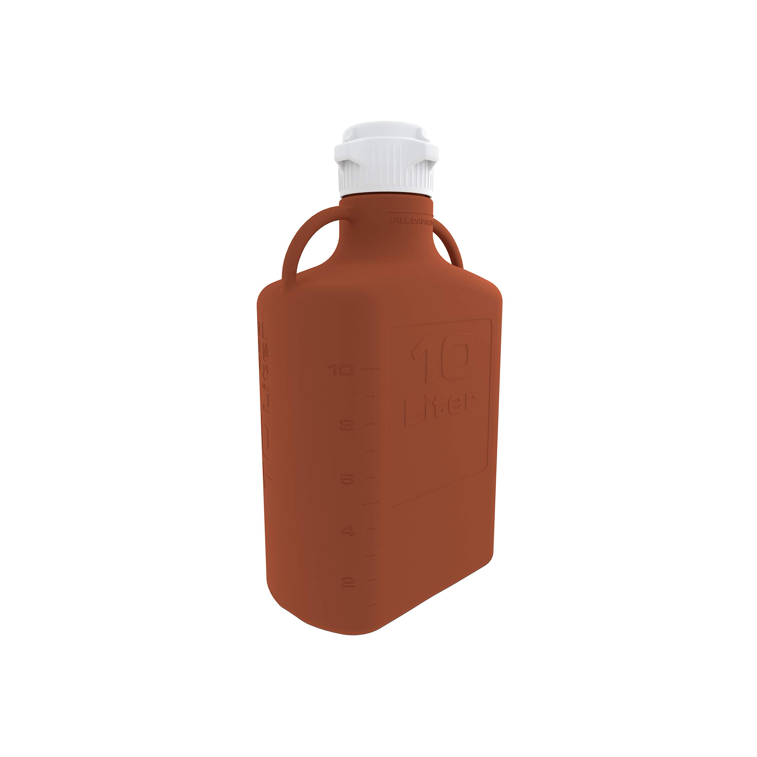 EZgrip 10L (2.5 Gal) Light Blocking Amber HDPE Carboy with 83mm VersaCap - Space Saving Fermentation Vessel for Home Brewing, Wine Making & Kombucha - Max Capacity 13L (3.4 Gal)