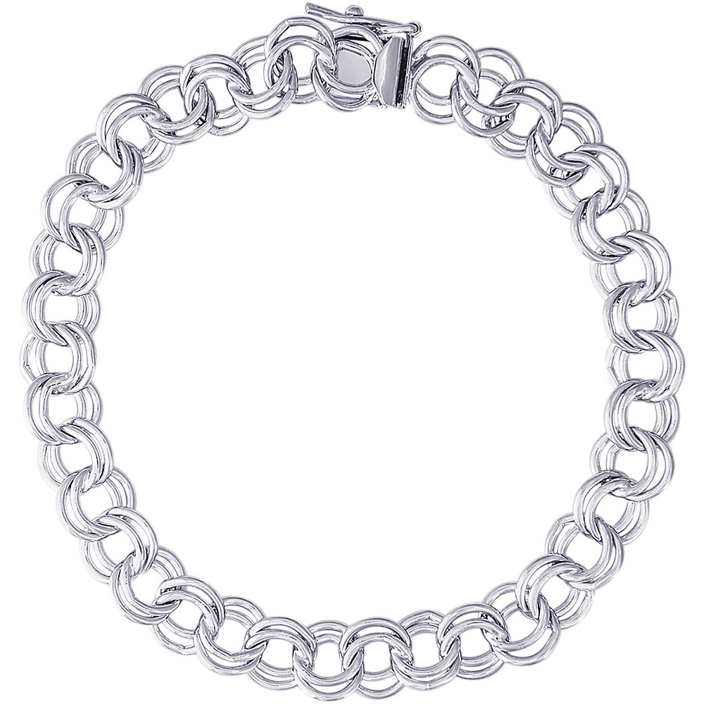 Sterling Silver Double Spiral Charm Bracelet for Women & Girls - Elegant Jewelry Gift with Safety Clasp & Gift Box - Perfect for Birthday, Anniversary, Valentine's Day & Everyday Wear