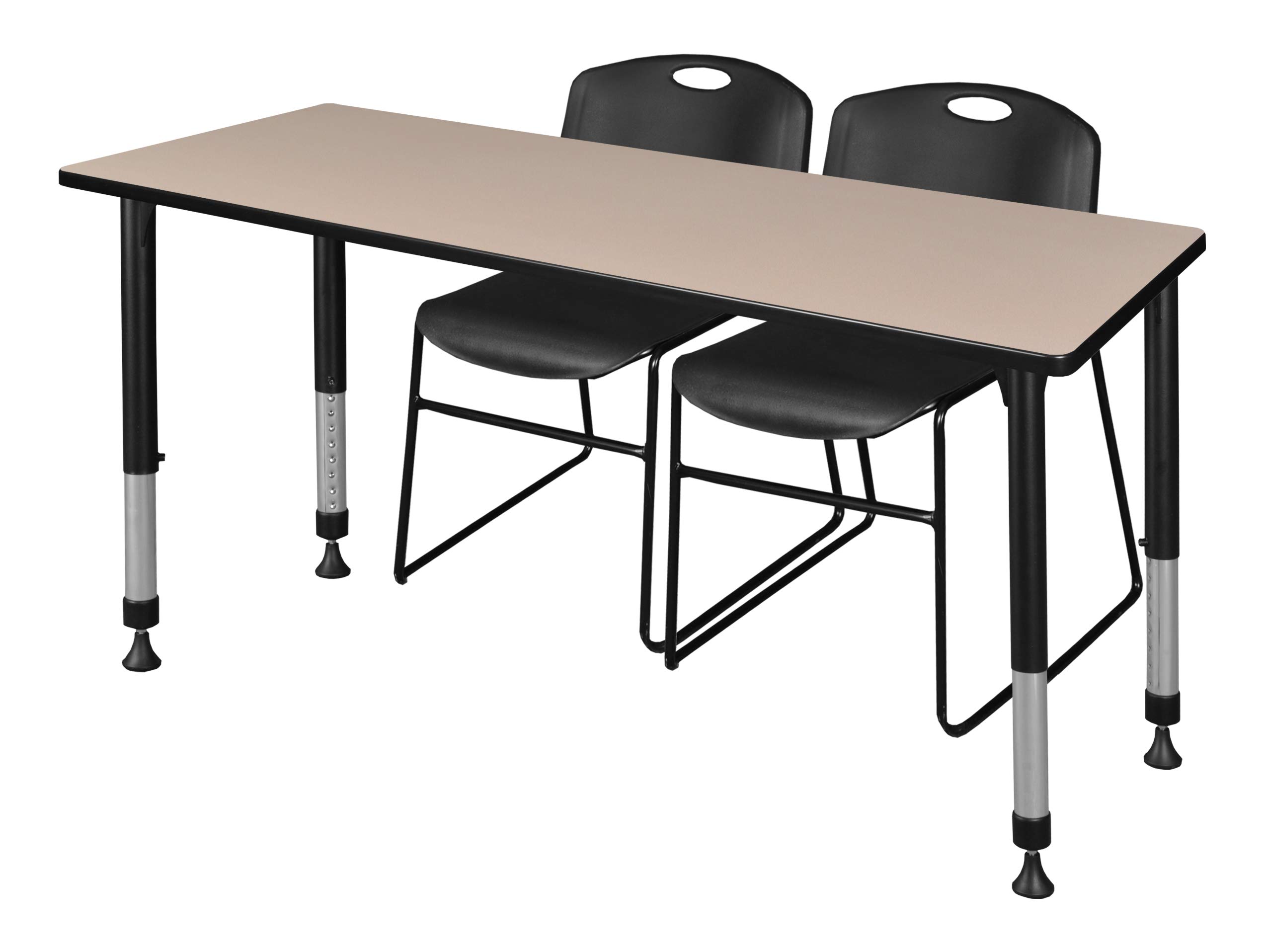 Regency Kee Adjustable Height Classroom Table Set with 2 Zeng Chairs - 66