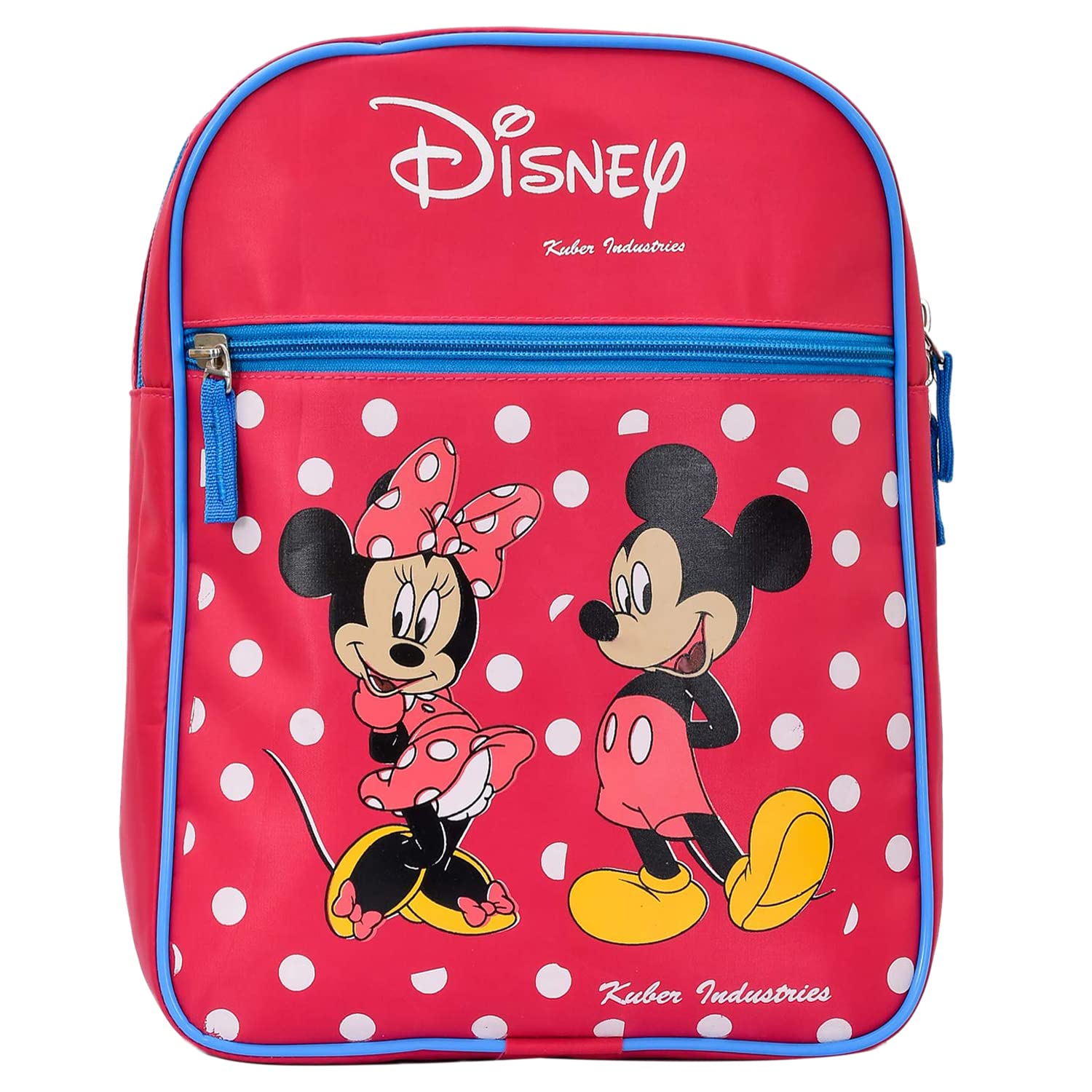 Disney Minnie & Mickey Mouse Printed Kids Backpack for School, Travel & Picnics - Waterproof Rexine Material, Lightweight & Durable (Pink) - Perfect for Daycare, Outdoor Adventures & Birthday Gifts
