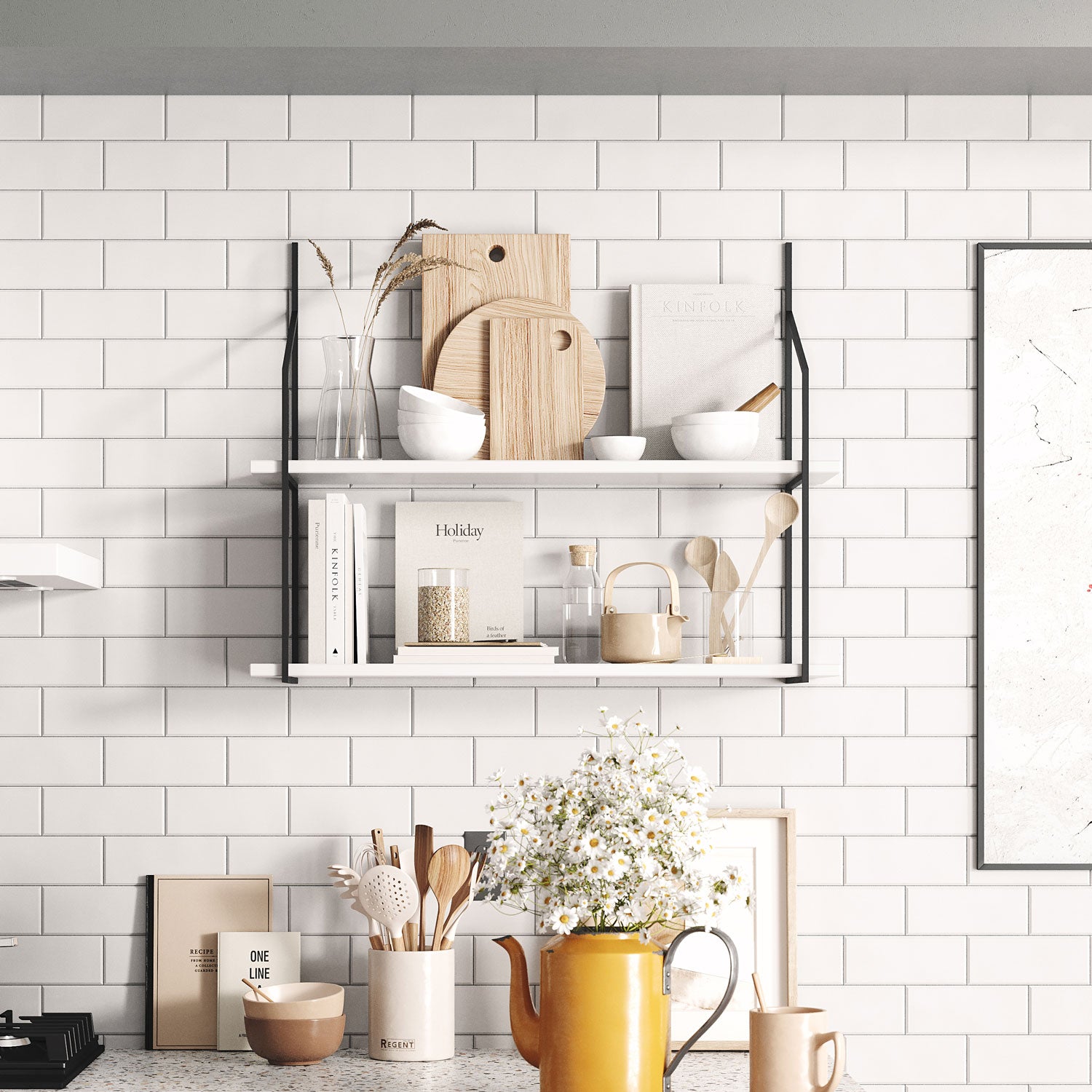 Verne White 3-Tier Wooden Shelf - Stylish Storage for Living Room, Bedroom & Bathroom | Perfect for Organizing Books, Plants & Decor