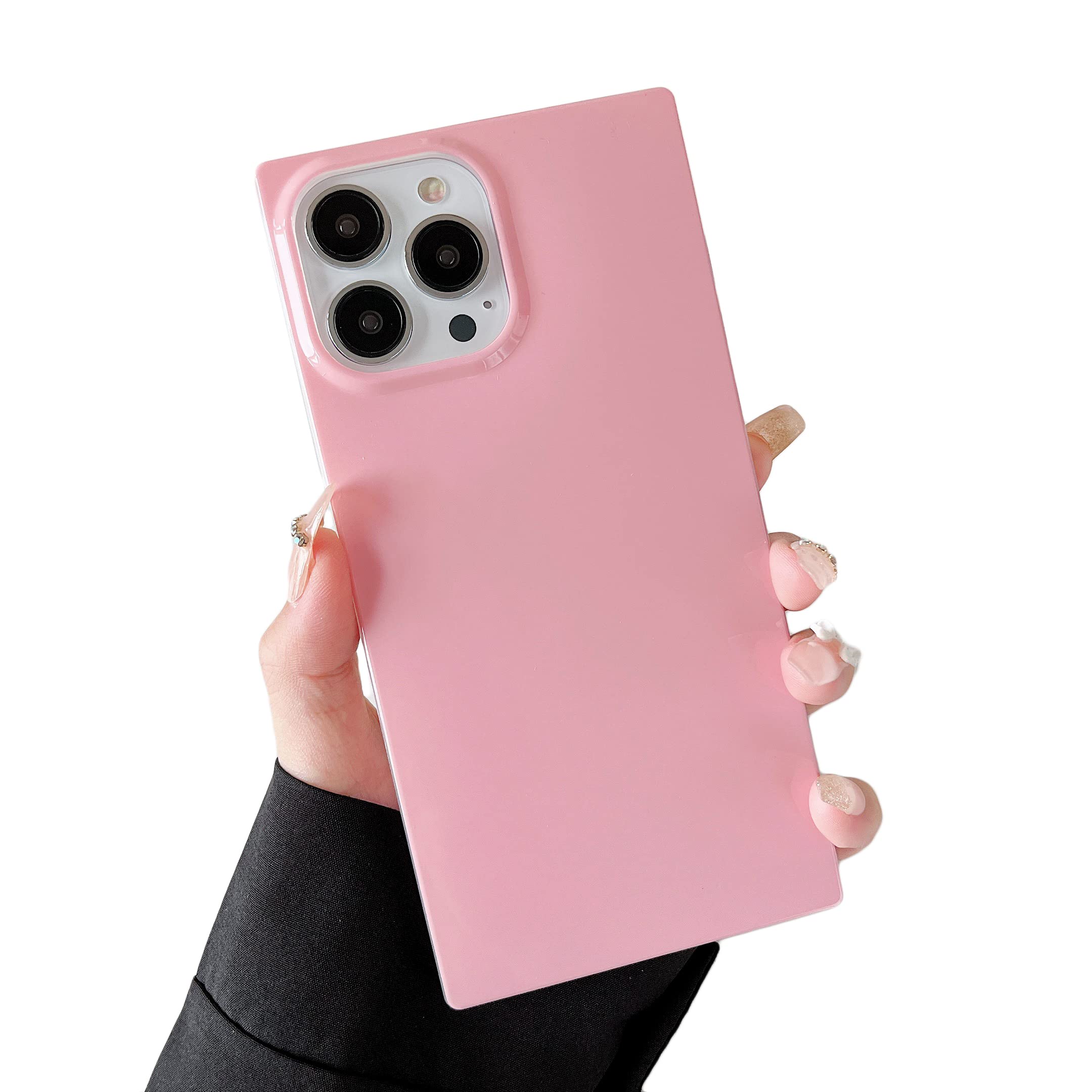 Cocomii Square iPhone 13 Case - Slim Lightweight Glossy Cover - Soft Pastel Solid Color Minimalist Luxury Design - Compatible with Apple iPhone 13 (Baby Pink) - Perfect for Everyday Use, Office & Travel Protection