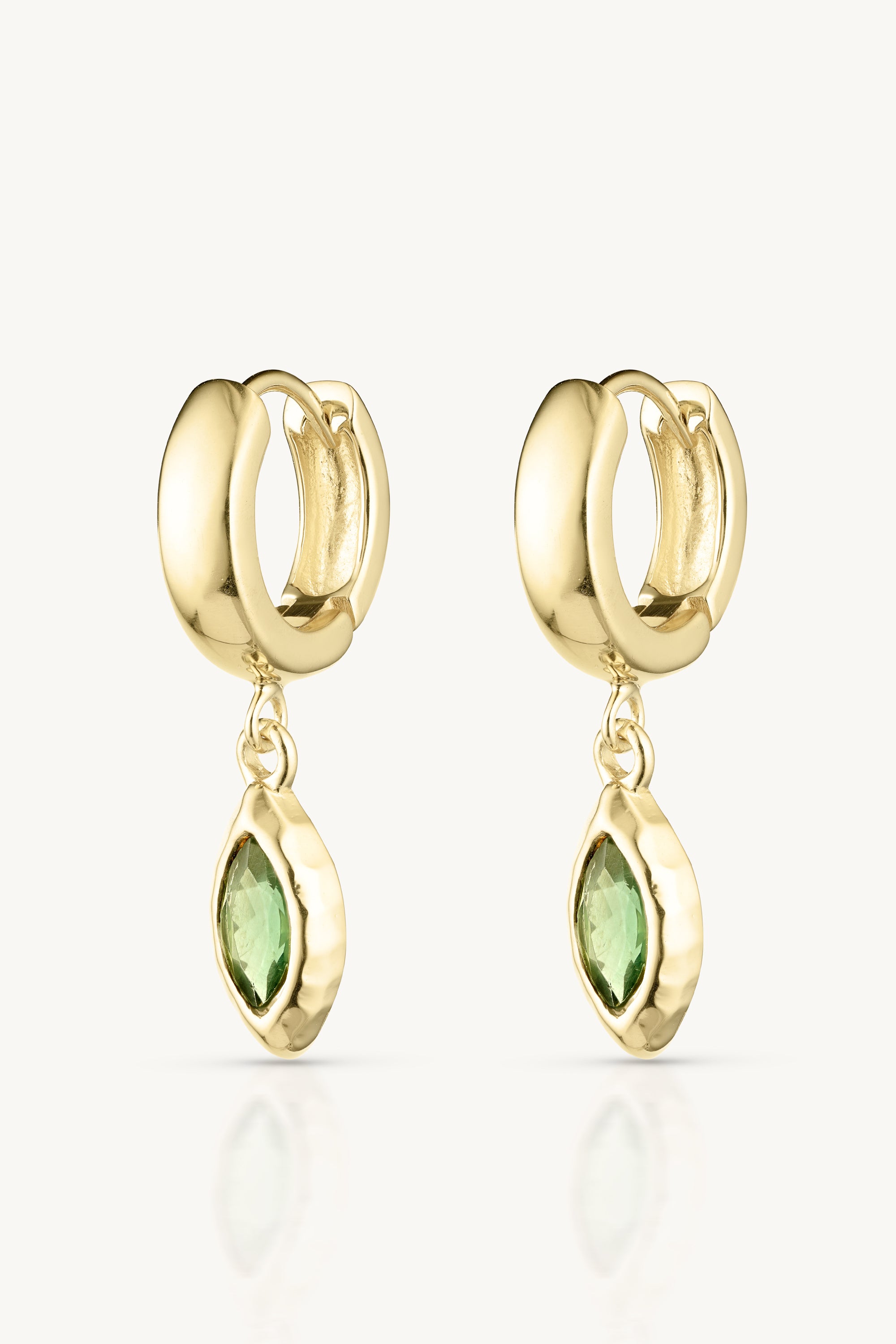 Belle Apatite Gold Huggie Hoop Earrings for Women - Dainty Minimalist Stud Earrings for Everyday Wear, Gift Giving & Special Occasions