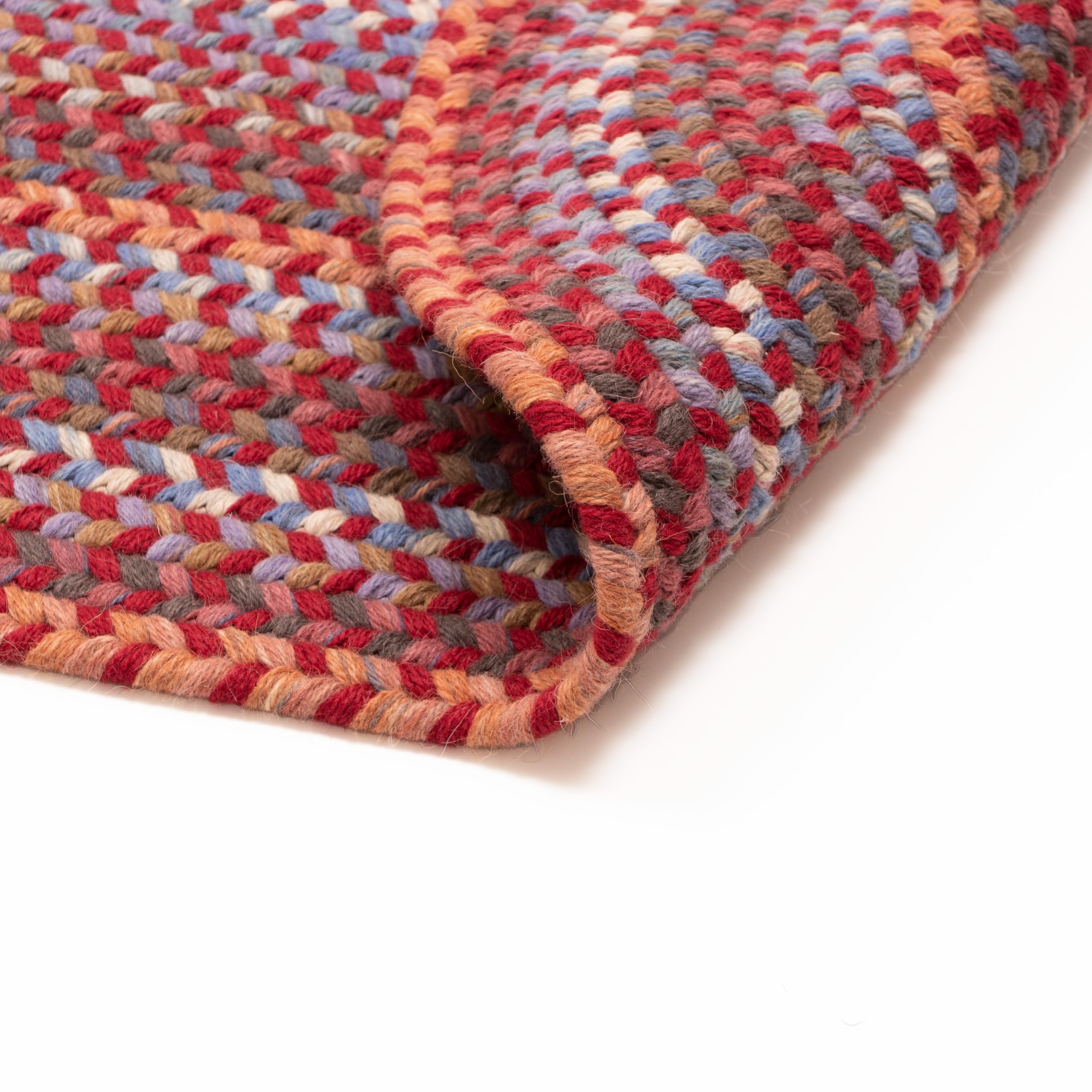 Premium Wool Braided Area Rug - Soft & Reversible Handwoven Rug - Made in USA - Red, 3' x 5' - Perfect for Living Room, Bedroom, or Office Decor