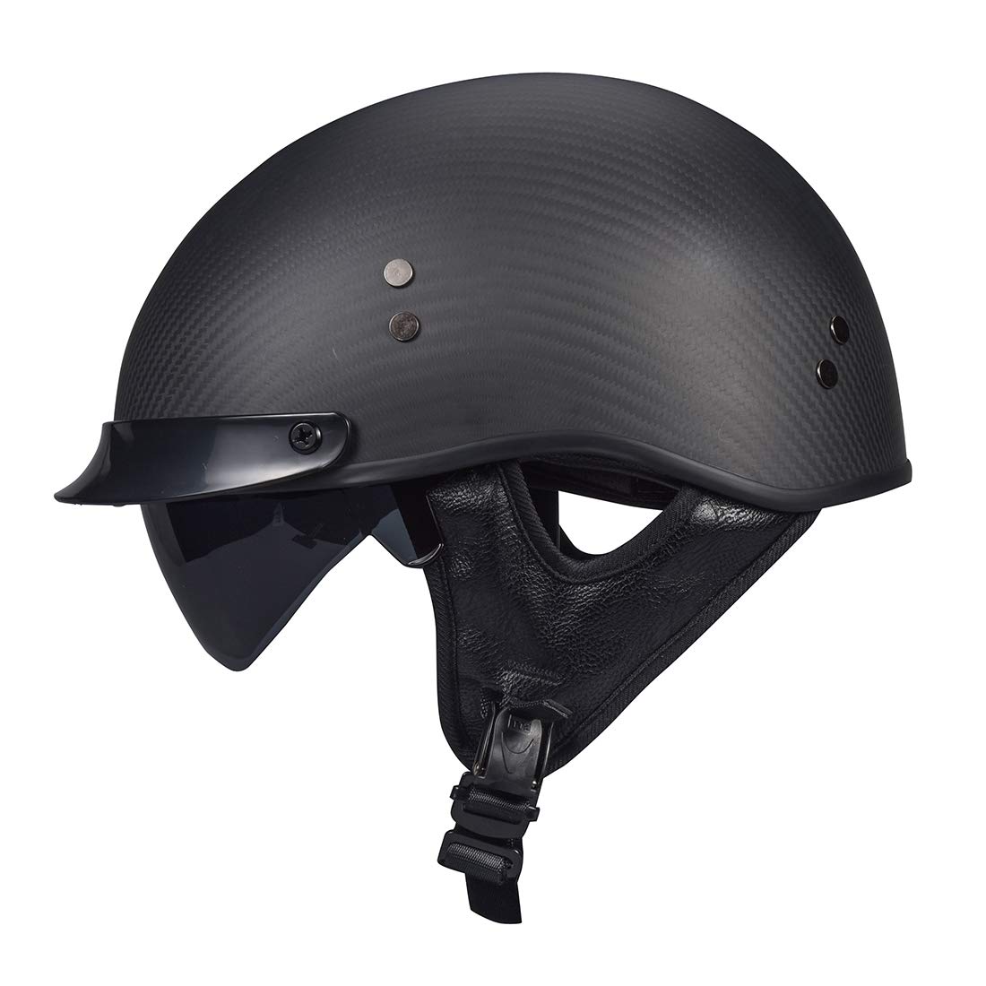 VCOROS Carbon Fiber Open Face Motorcycle Helmet - Lightweight Sun Shield for Cruiser Bikes | Perfect for Urban Commuting & Summer Riding