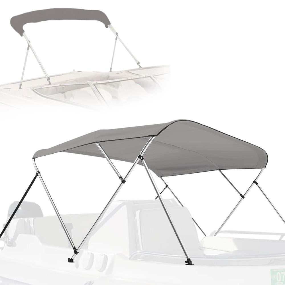 4 Bow Bimini Top for Boat - UV Resistant Waterproof Boat Canopy - Perfect for Pontoon, Fishing & Deck Boats - Outdoor Sun Shade Cover for Marine & Water Sports