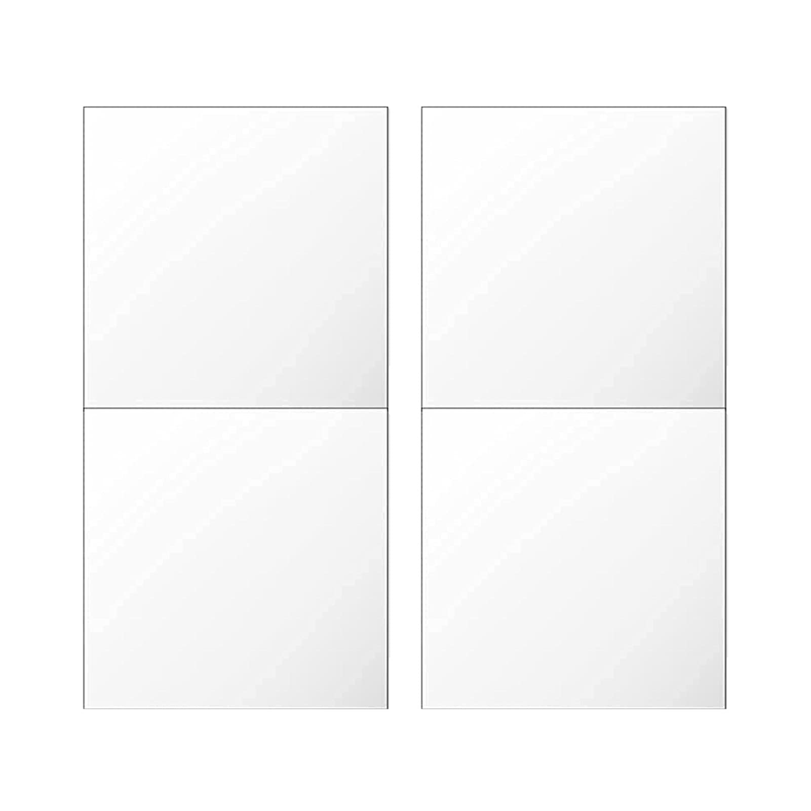 4Pcs Self-Adhesive Mirror Tiles Stickers - Removable Acrylic Wall Decals for Wardrobe, Home Decor (Silver) | Perfect for Bedroom, Bathroom, Closet & DIY Interior Design Projects