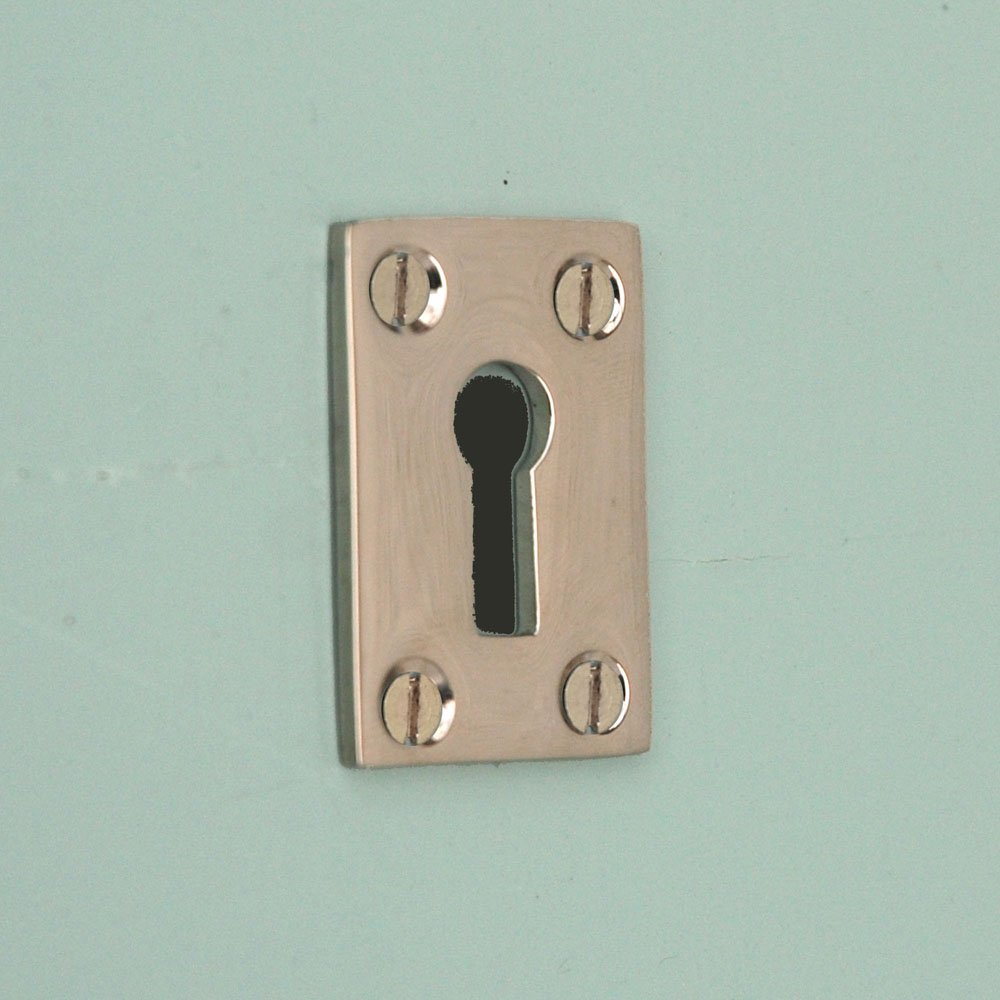 Polished Nickel Oblong Escutcheon Plate - Premium Door Hardware for Modern Homes - Perfect for Bathroom, Bedroom & Cabinet Doors