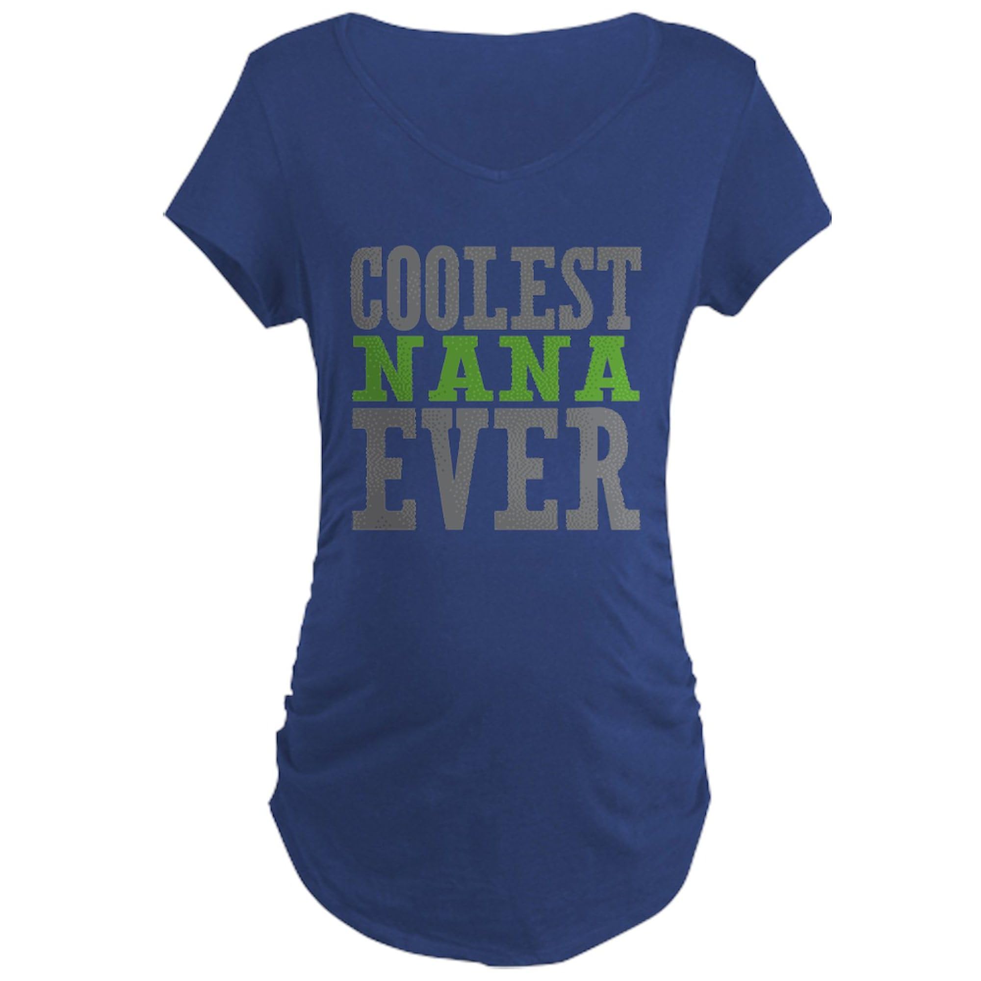 Coolest Nana Maternity T-Shirt for Women - Dark Ruched Side Pregnancy Tee | Comfortable & Stylish Maternity Wear for Grandma-to-Be | Perfect for Baby Showers, Pregnancy Announcements & Family Photos