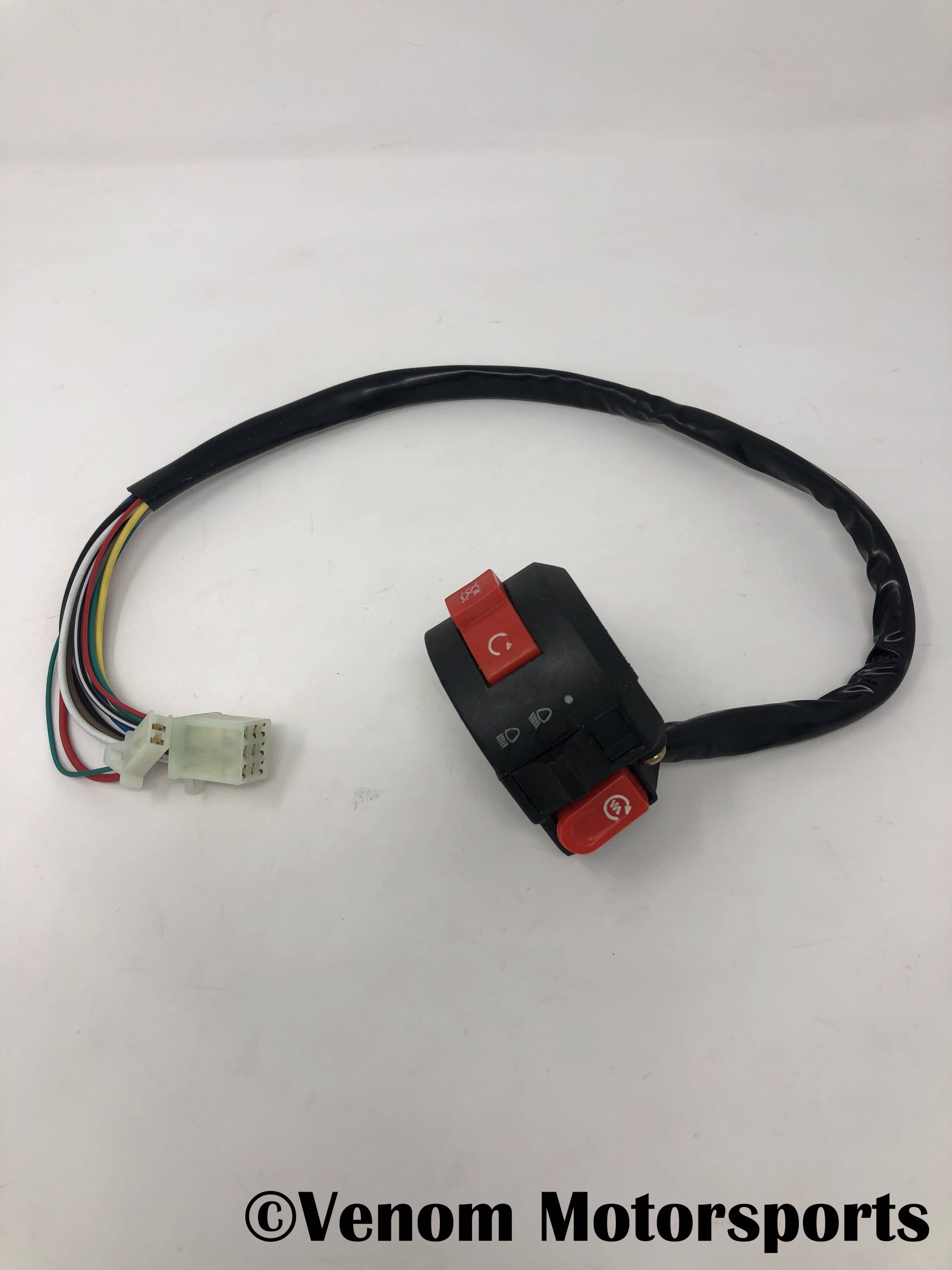 Venom X15 Electric Start Control Switch Replacement - Compatible with ATV, UTV, Dirt Bikes & Motorcycles - Durable Ignition Switch for Off-Road Vehicles