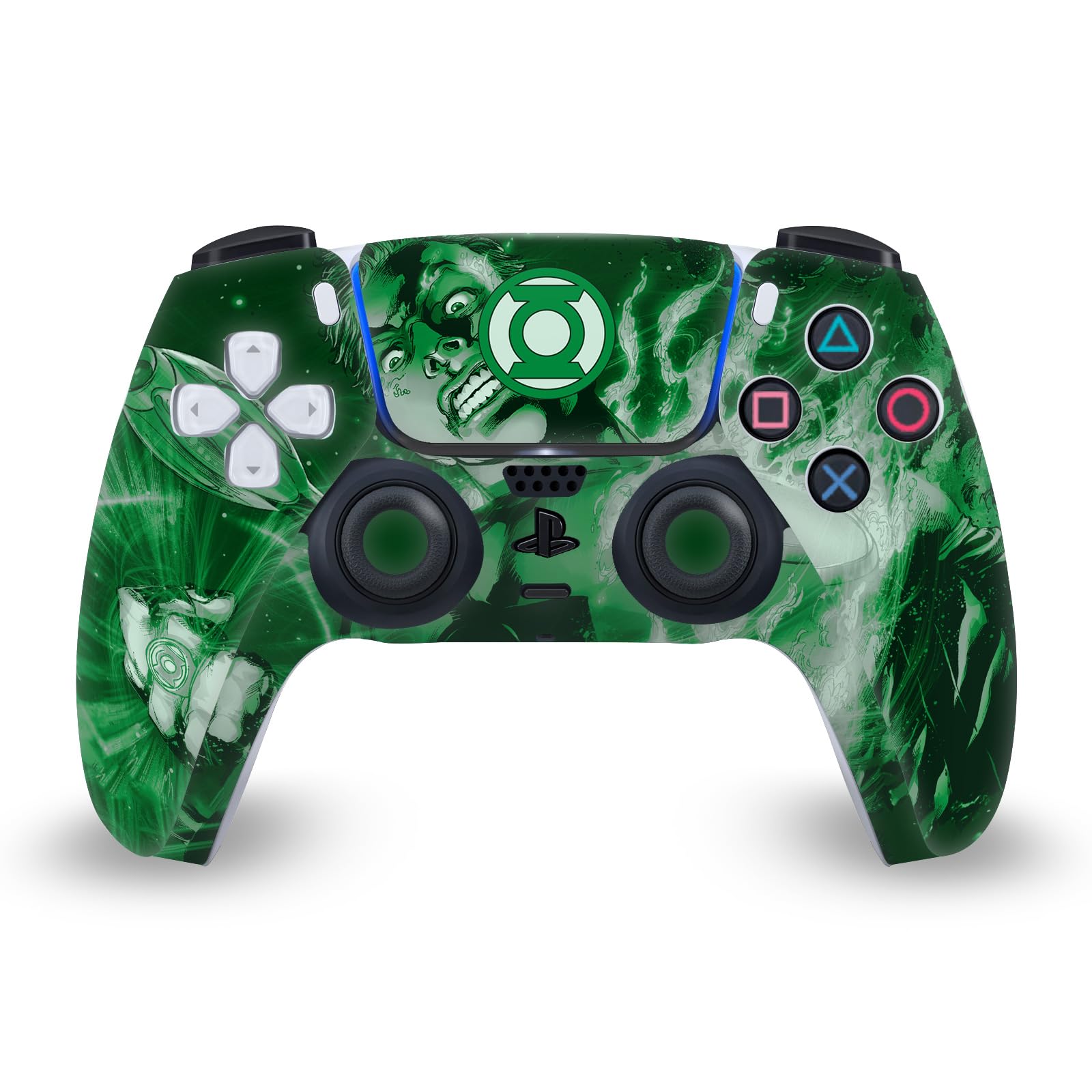Officially Licensed Green Lantern DC Comics Logo Vinyl Skin Decal for Sony PS5 DualSense Controller - Gaming Accessory for Comic Book Fans & Superhero Enthusiasts - Perfect for Customizing Your PlayStation 5 Controller
