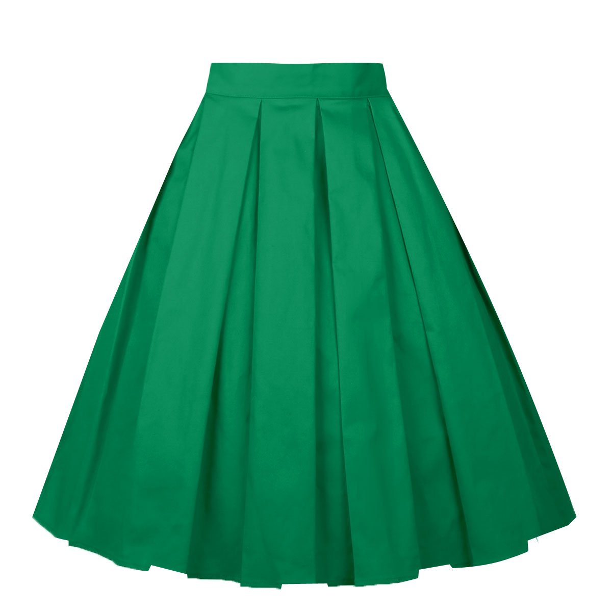 Girstunm Women's Pleated Vintage Floral Print A-Line Midi Skirt with Pockets - Elegant Retro Style for Office, Date Night & Spring Outfits