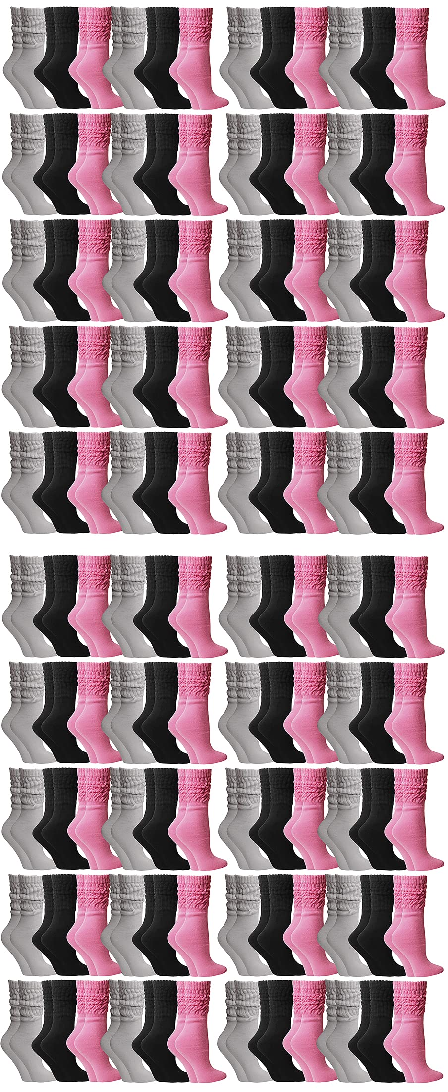 120 Pack Women's Cotton Slouch Socks - Knee High Boot Socks by Yacht & Smith | Soft & Comfortable for Everyday Wear, Winter Warmth & Fashion Outfits