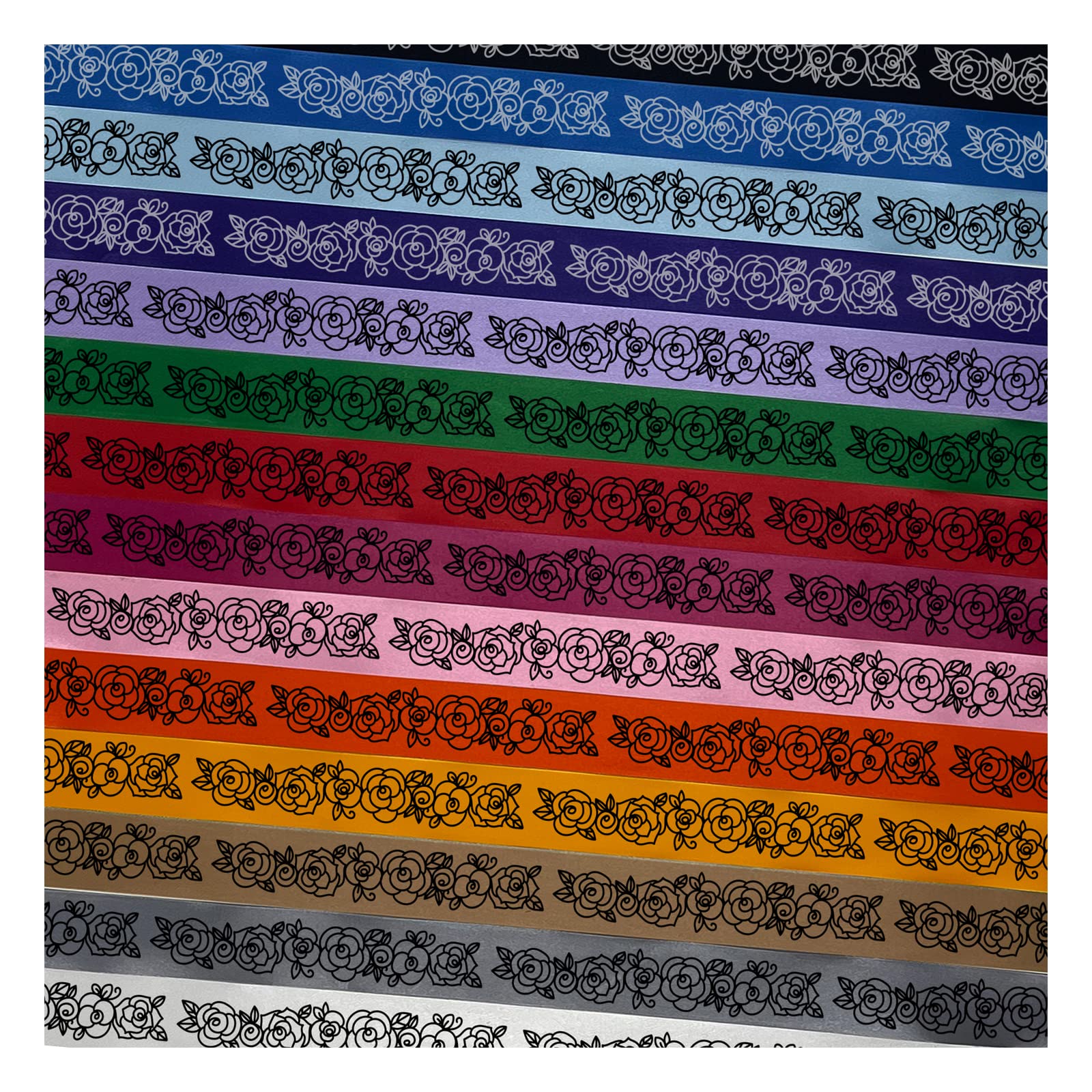Elegant Purple Satin Ribbon with White Rose Floral Print - 1 Inch Wide x 3 Yards - Perfect for Gift Wrapping, DIY Bows, Wedding Decorations & Craft Projects