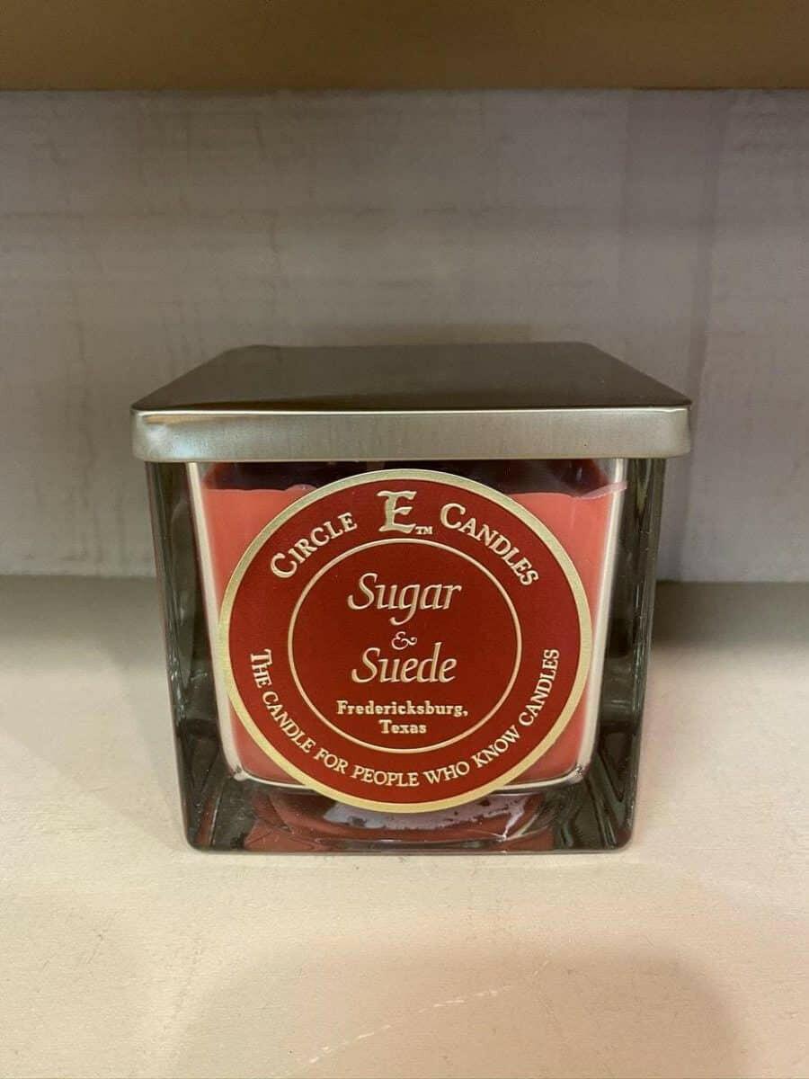 Circle E Sugar & Suede 22oz Scented Candle - Vanilla & Sandalwood Fragrance for Home Decor, Relaxation & Romantic Ambiance | Perfect for Living Room, Bedroom & Bathroom