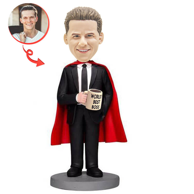 Custom Bobblehead - Personalized Super Boss Figurine | Unique Gift for Office, Home Decor & Collectibles | Perfect for Birthdays, Retirement & Corporate Events
