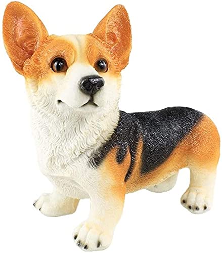 Cute Corgi Dog Resin Statue for Outdoor Garden Decor - Durable Family Yard Sculpture & Lawn Ornament - Perfect for Patio, Backyard, and Landscape Decoration