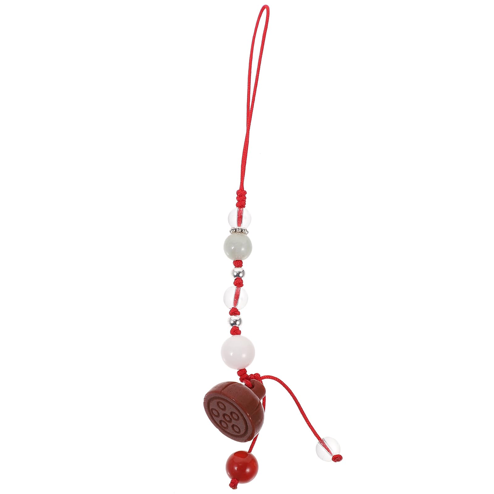 Jade Lotus Agate Phone Charm Strap - Elegant Mobile Pendant Decorative Accessory for Cell Phone, Keychain, Car Keys, and Bag - Perfect for Everyday Use and Gift Giving