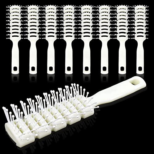 Bulk Hair Brushes for Homeless - Individually Wrapped 7.7 Inch Hairbrushes (Pack of 12) - Styling Brush for Curly Hair - Perfect for Shelters, Hotels, Nursing Homes, Charity Donations & Airbnb Amenities (Beige)